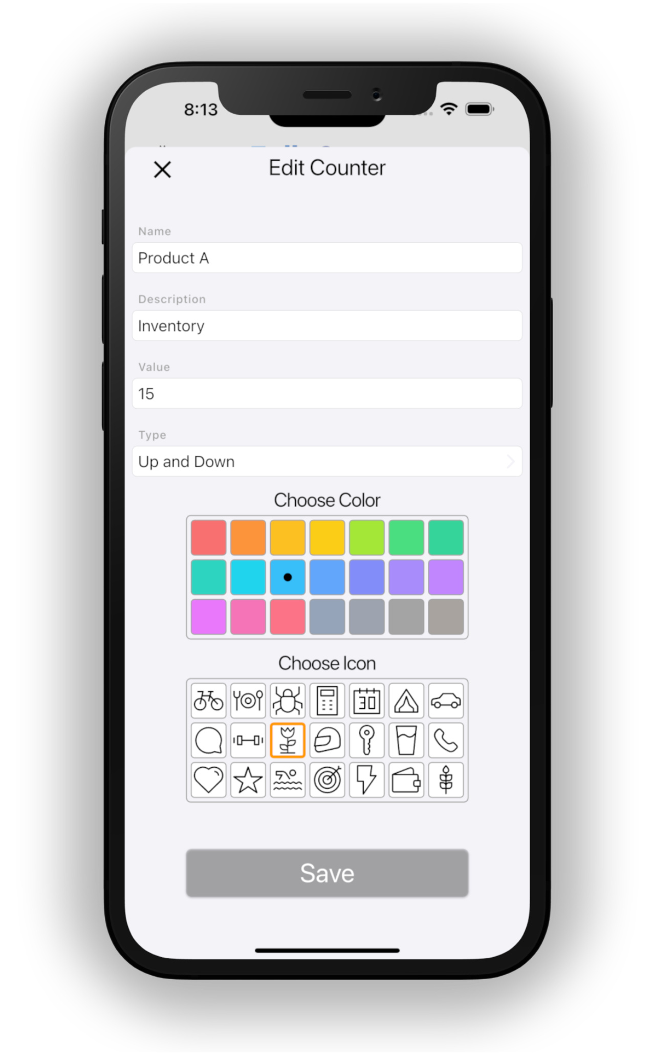 TallySnapp counter screen